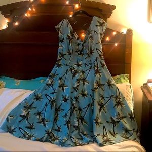 Unique Vintage 1940s Palm Tree Dress